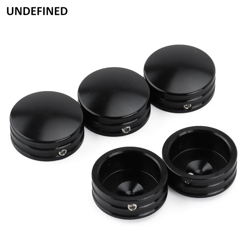 Rear Sprocket Flat Bolt Cover Caps for Harley Softail Fat Boy 1993-2023 Sportster XL 883 1200 Touring Road King Glides Black