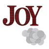 JOY Красно-черная клетка Рождественский Веселый Логотип с буквой Красно-черная клетчатая деревянная декорация