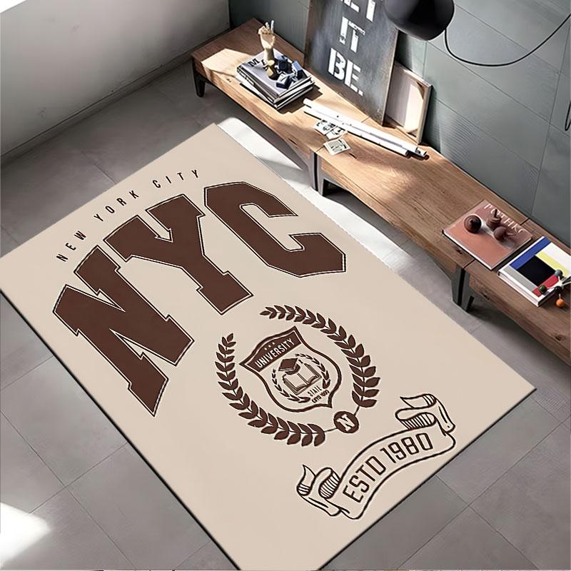 NYC University Logo Carpet suitable as a non-slip mat for the living room or bedroom sofa