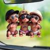 Car Pendant Cartoon Pouting Monkey Charm Acrylic Pendant Lightweight 2D Backpack Auto Accessory Car Decoration
