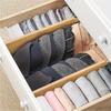 4pcs Bamboo Drawer Divider, Drawer Divider Organiser, Kitchen Drawer Organiser, Adjustable Drawer Divider for Clothes, Kitchen, Dresser