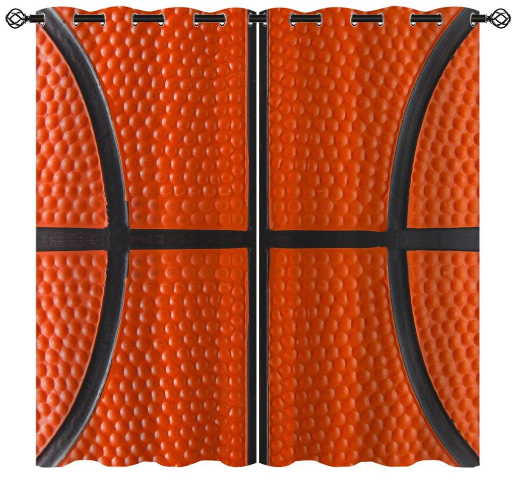 Basketball Curtains ideal ideal for Bedroom Living Room 3D Ball Court Window Opening Treatments Decorative Sports Theme Drapes Competitive Curtain