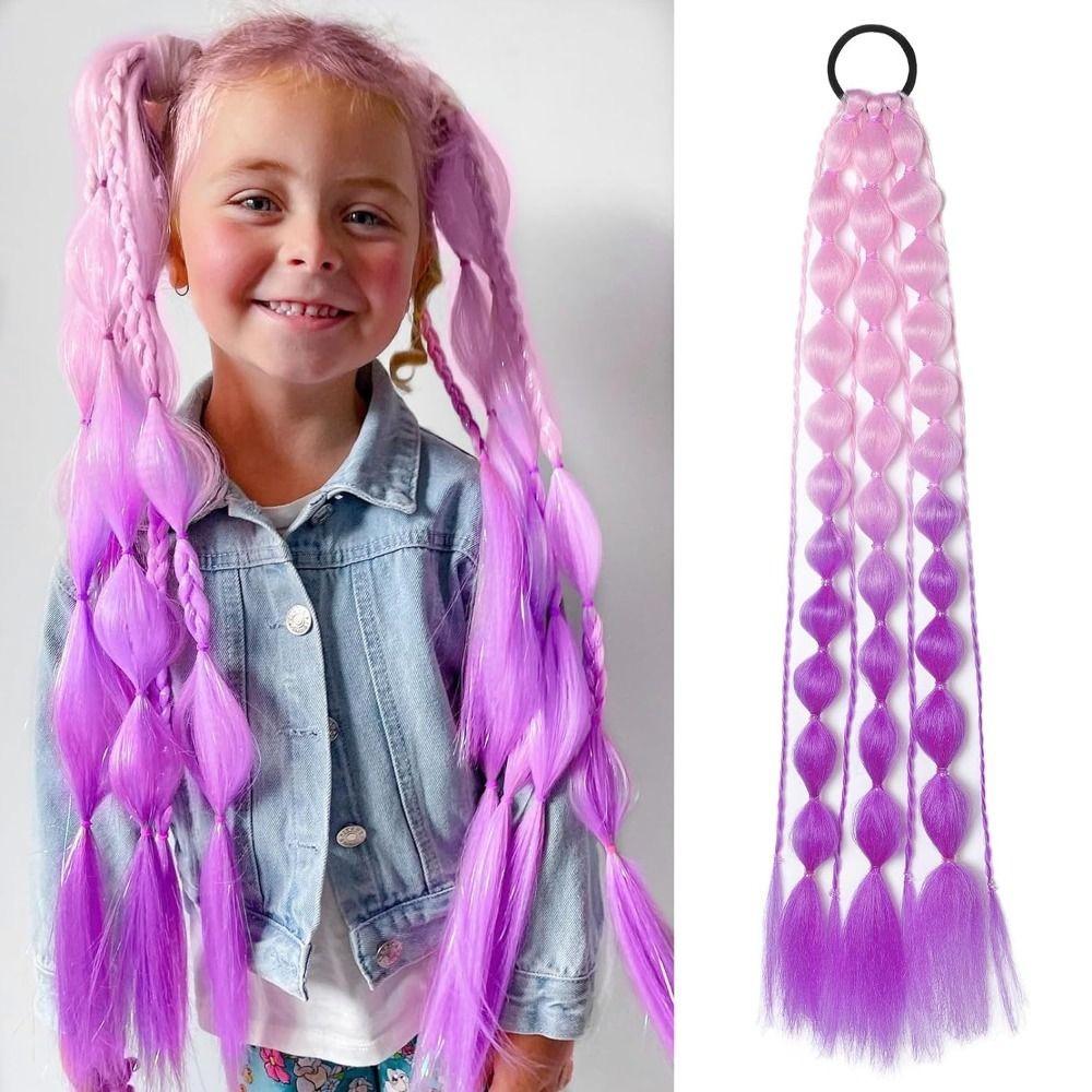with Hair Tie Kids Bubble Ponytail Extension 20" Ombre Crazy Hair Day Accessories