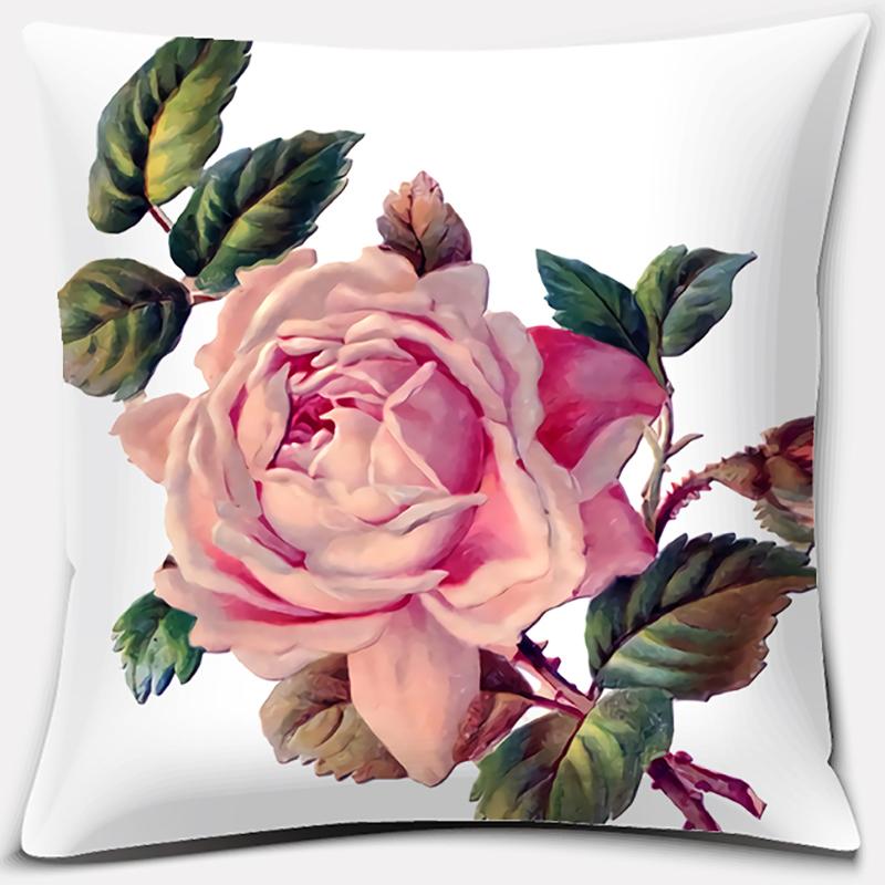 Fashion Rose Printing Series Pattern Pillowcase Square Pillowcase Home Office Decoration Pillowcase
