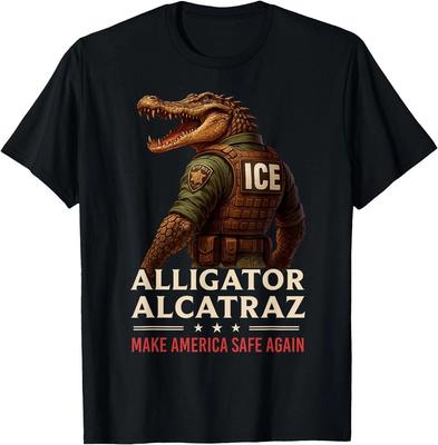 Alligator Alcatraz Ice Nature’s Own Border Patrol Мужская Женская Футболка ICE Футболка