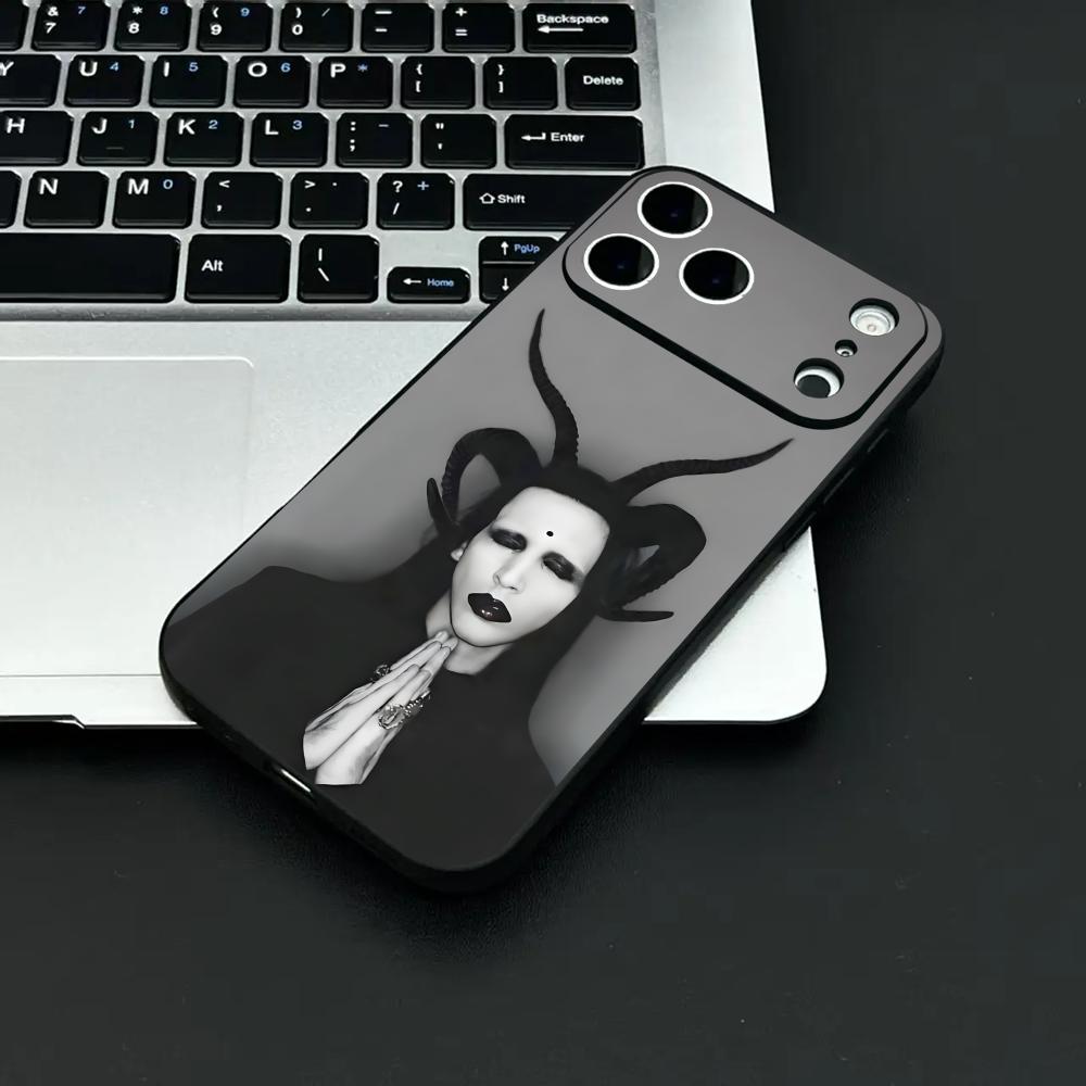 Чехол для телефона Shock Rock M-marilyn M-manson для iPhone 12-17 Air Plus Pro Max Сатиновый Глянцевый Цветной Отличный Подарок чехол для телефона