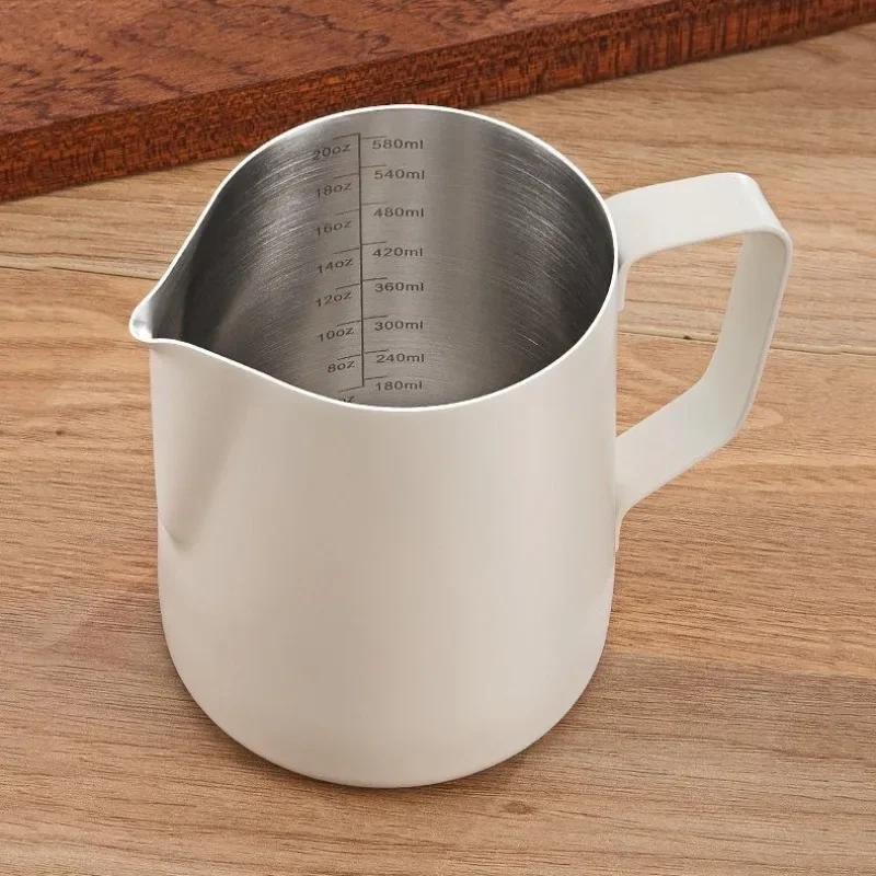350/600ML Coffee Milk Frothing Pitcher Jug 304 Stainless Steel Precise Scale High Quality Latte Barista Professional CafeUtensil