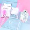 С Крышкой Разделенная Коробка для Макияжа Акриловая Подставка для Косметики Коробка для Хранения Ватных Палочек Настольная