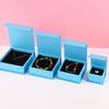 Картонная коробка для ювелирных изделий Органайзер для ожерелий Подарочная упаковка Дисплейные коробки Однотонный синий футляр для хранения и демонстрации