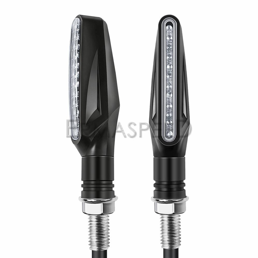 1 Pair Motorbike Turn Signal Lights Amber Led Blinker Indicators Carbon/Blue/Black Shell Front Rear Light for Motorcycle