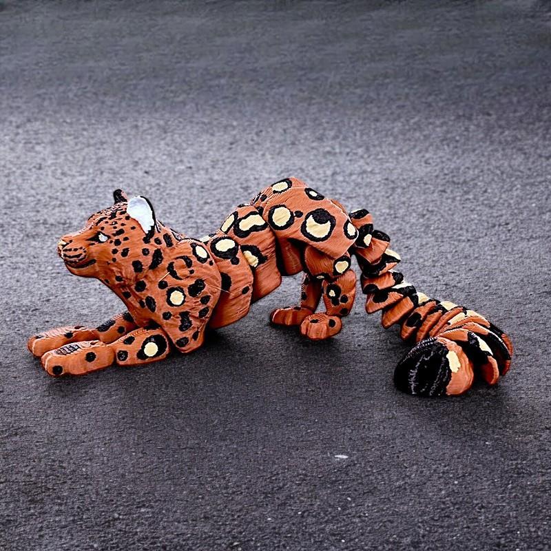3D-печатная модель снежного барса, имитация, многосуставная, подвижная фигурка животных, миниатюры, декор для дома