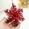 Christmas Ornaments Red Flocking Candy Cane Reindeer Bow Snowflake Hanging Decoration for