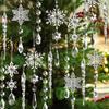 18pcs Christmas Tree Decoration Crystal Ornaments Hanging Acrylic Snowflake Drop Ornaments for Christmas Tree Winter New Year Pa