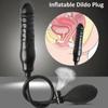 Inflatable Butt Dildo Plug Anal Dilator Expandable Silicone Anus Vagina Prostate Massager Stimulator