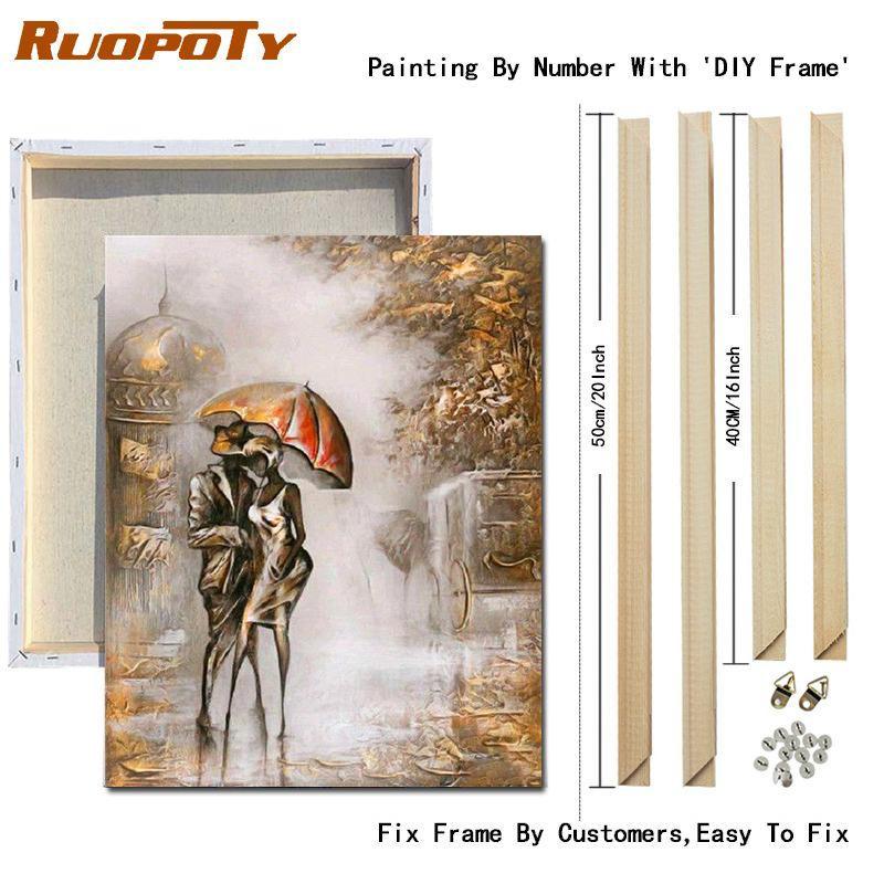 RUOPOTY Рамка «сделай сам», краска по номерам, любовник, рисунок на холсте, картина маслом по номерам, наборы фигурок, ручная роспись, уникальные подарки