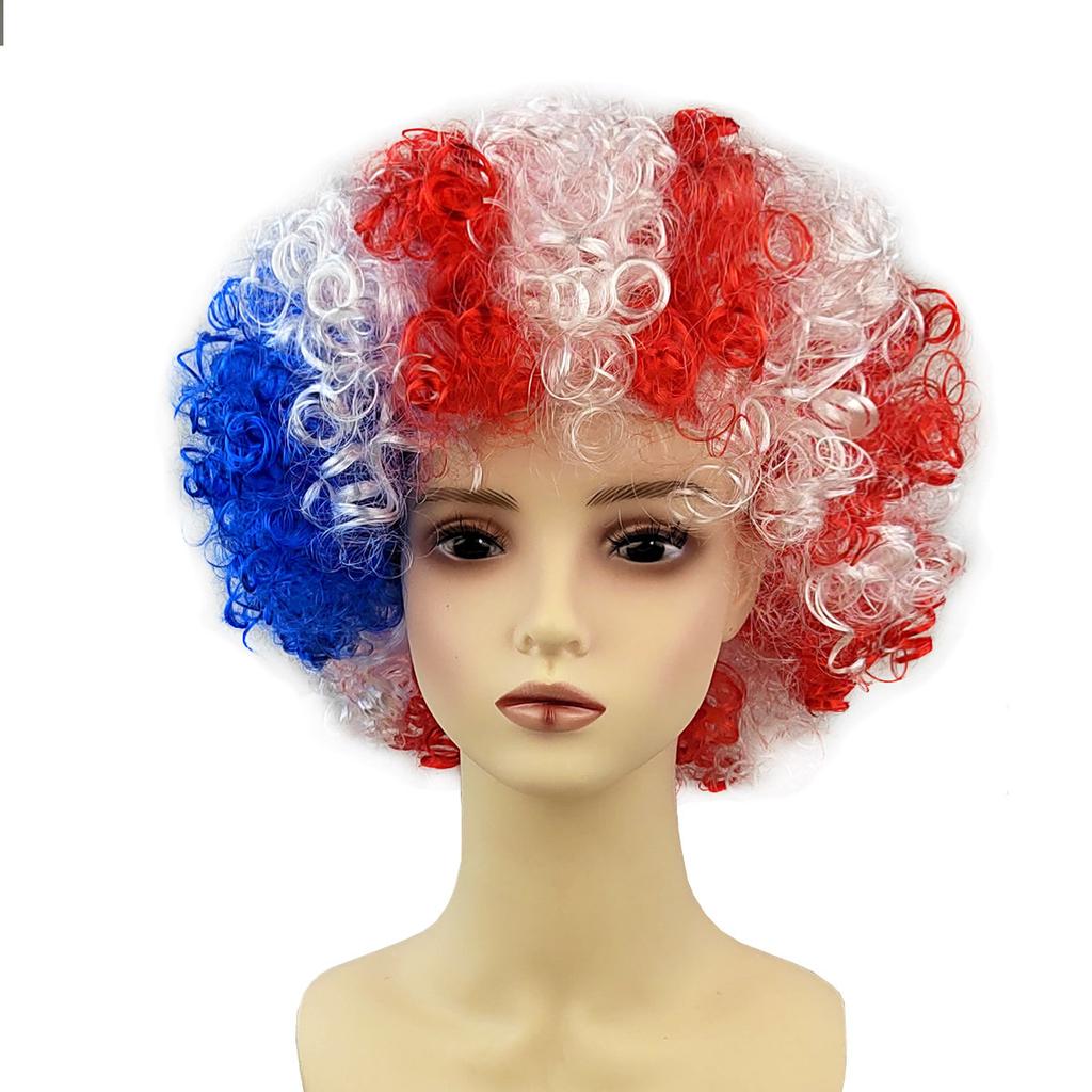 World Cup Party Wig – Colorful National Flag Hairpiece for Football Fans, Carnival & Festivals (Reusable, Hypoallergenic)