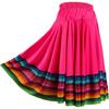Women Colorful Elastic Dance Skirt for Flamenco Ballroom Dance Folk Dancing Stage Performance Costume