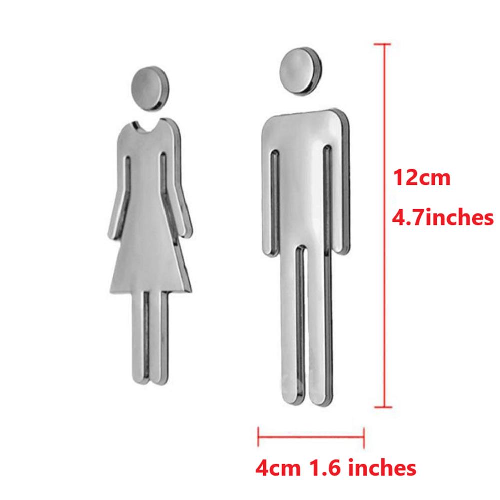 1 пара наклеек на туалет, самоклеящиеся акриловые наклейки на дверь туалета для мужчин и женщин, съемные настенные наклейки, декор