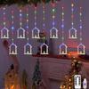 Diwali Usb Curtain String Lights Hanging Diya Ring Ornaments 8 Modes Window Curtain Light Home Mandir for Muslim Holiday Decor