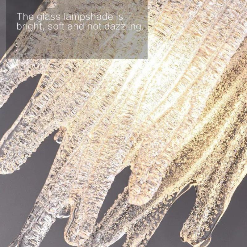 Современные роскошные золотые подвесные светильники для спальни, стеклянный подвесной светильник для гостиной, кухни, латунное светодиодное освещение