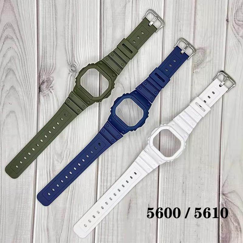 Резиновый смоляной ремешок с корпусом для Casio G-Shock DW-5600 GW-M5610 GW-B5600 G-5600 Мужские Женские Запасной Браслет Аксессуары для Часов Ремешок