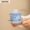 180ml Colour Enamels Crystal Glass Gaiwan Creative Tea Tureen Tea Bowl With Lid Kit Tea Making Cover Bowl Drinkware Ornaments