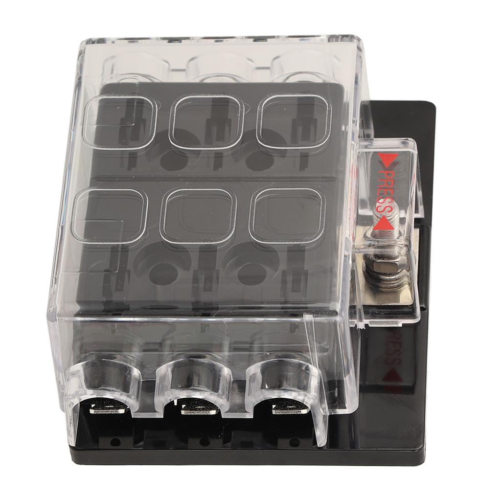 Блок предохранителей, лезвие, предохранитель, коробка ATC ATO для лодки, морского транспортного средства, автофургона, автомобиля, прицепа, 12–36 В постоянного тока, 6-позиционный