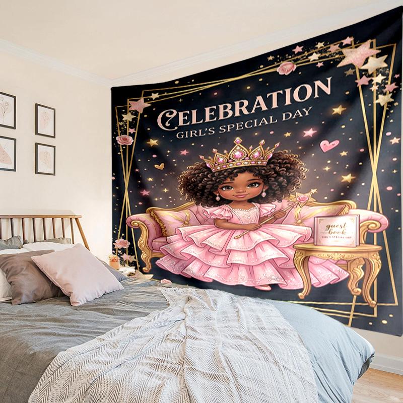 Galactic Princess Adventure Tapestry Room Decoration Wall Hanging for Living Room Bedroom, dormitory, Birthday and Christmas gifts