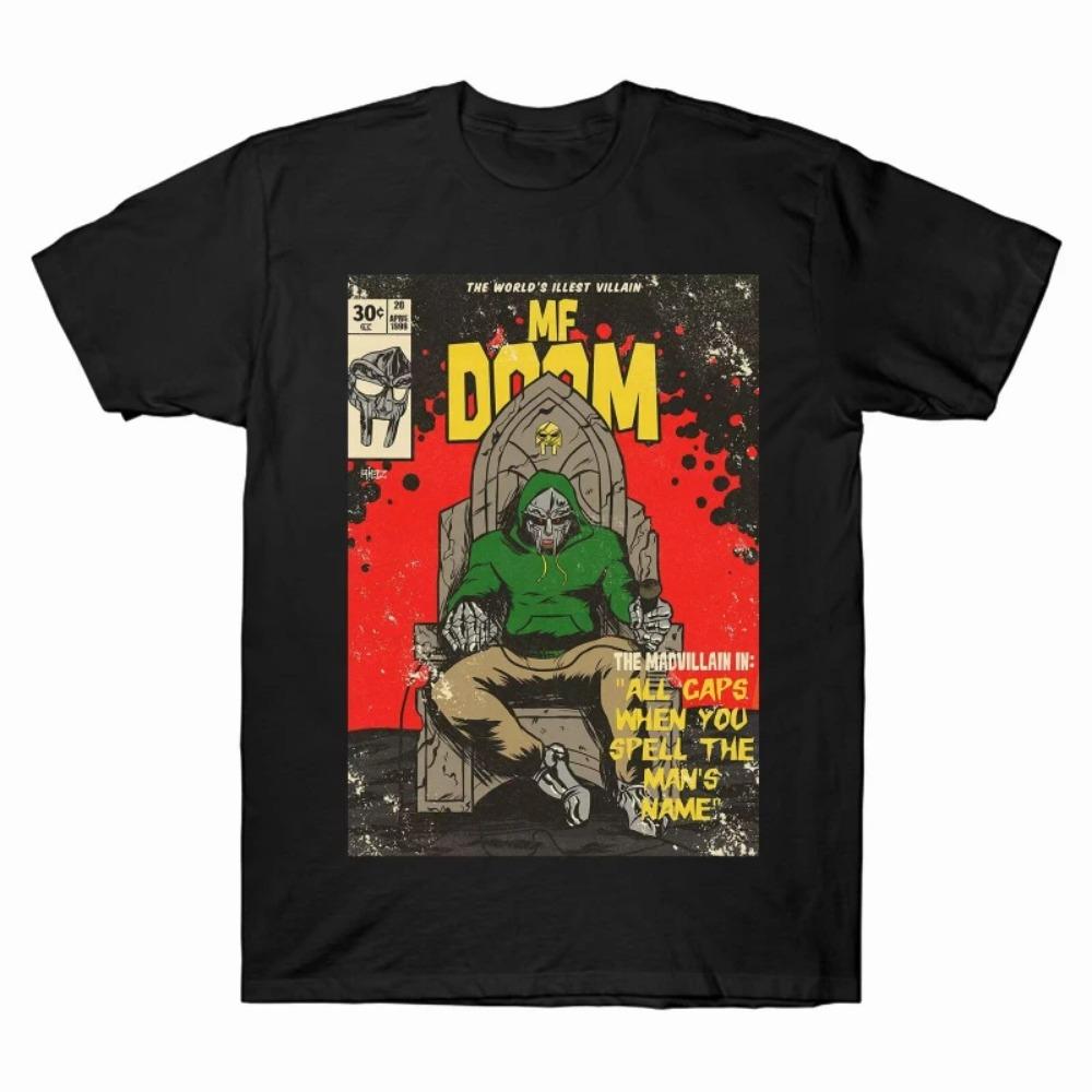 MF DOOM Рэпер Графическая Хлопковая Футболка Унисекс Мужская Женская Хип-Хоп Мода Большой Размер Топ Повседневная С Коротким Рукавом Уличная Одежда Классическая Футболка
