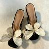 OMG! Thai Niche Design Butterfly One-word High Heels 2025 New Fairy Temperament Thick Heel Cool Slippers