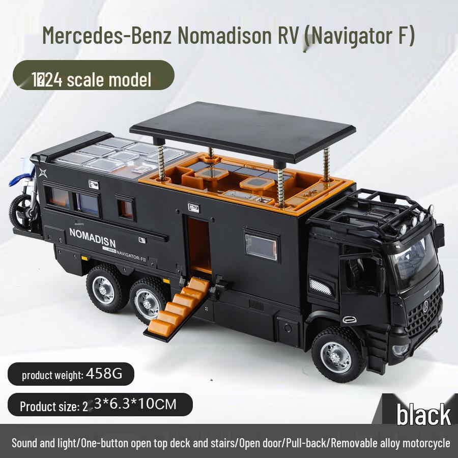 1:24 Модель автомобиля из сплава Nomad RV со звуком и светом, Игрушка с инерционным механизмом для детей