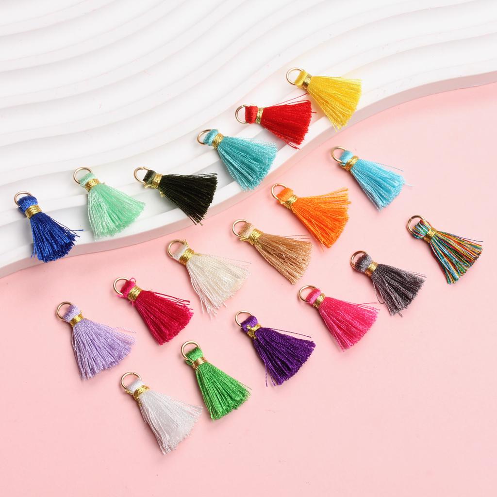 Маленькая кисточка, золотая нить, модные материалы ручной работы, 100 шт., ювелирные аксессуары, бахрома, аксессуары для волос, серьги «сделай сам», петли-петли