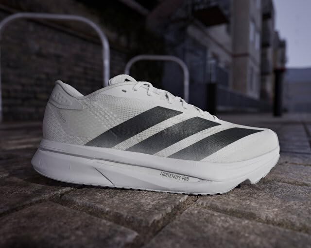 Adidas adizero SL2 running shoes, unisex adult, NMQ07, footwear white/core black/dash gray (JQ0351), size 28.0 cm