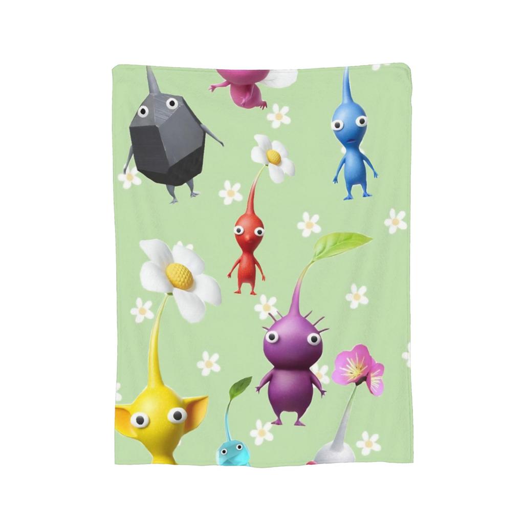 Game Cartoon Cute Pikmin Blanket Fleece All Season Breathable Super Soft Throw Blanket for Sofa Travel Bedding Throws