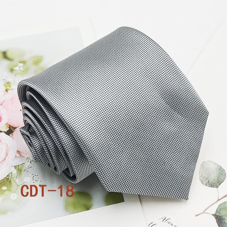 Handmade Men's 8cm Black Grey Striped Jacquard Silk Tie