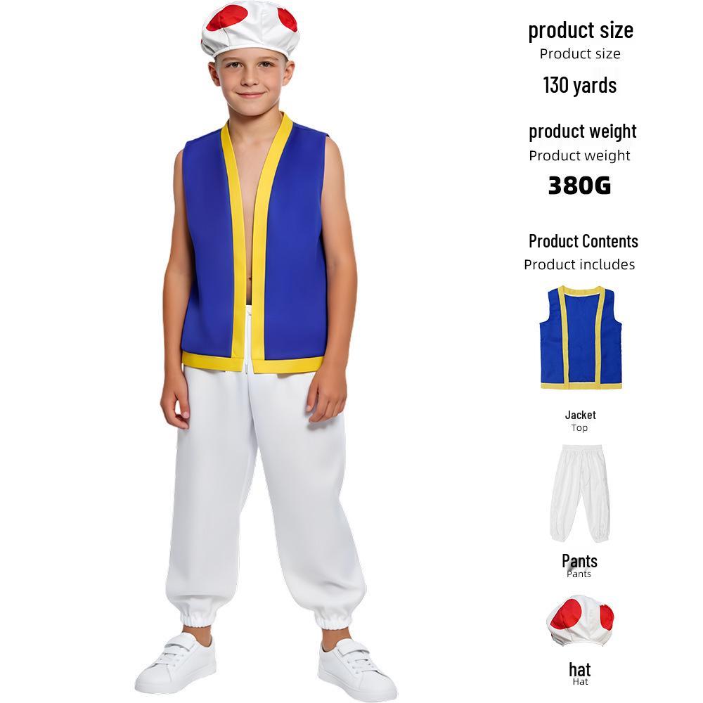 Halloween Mushroom Man Costume - Super Mario Toad Parent-Child Cosplay