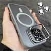 Для iPhone 16 Pro Max роскошный магнитный матовый чехол Magsafe для iPhone 11 12 13 14 15 Plus защитный чехол-подставка для объектива