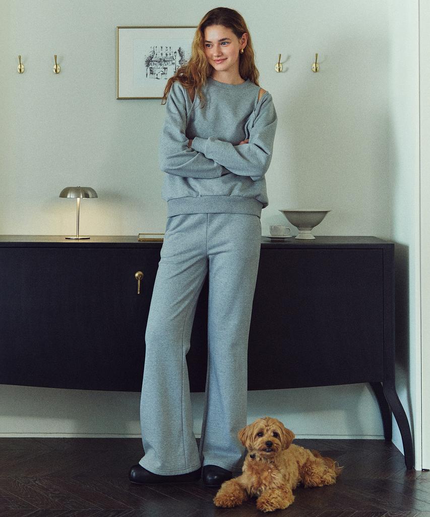 LETTRE DE LE TOILE Classic Cotton Sweatpants (Melange Grey)