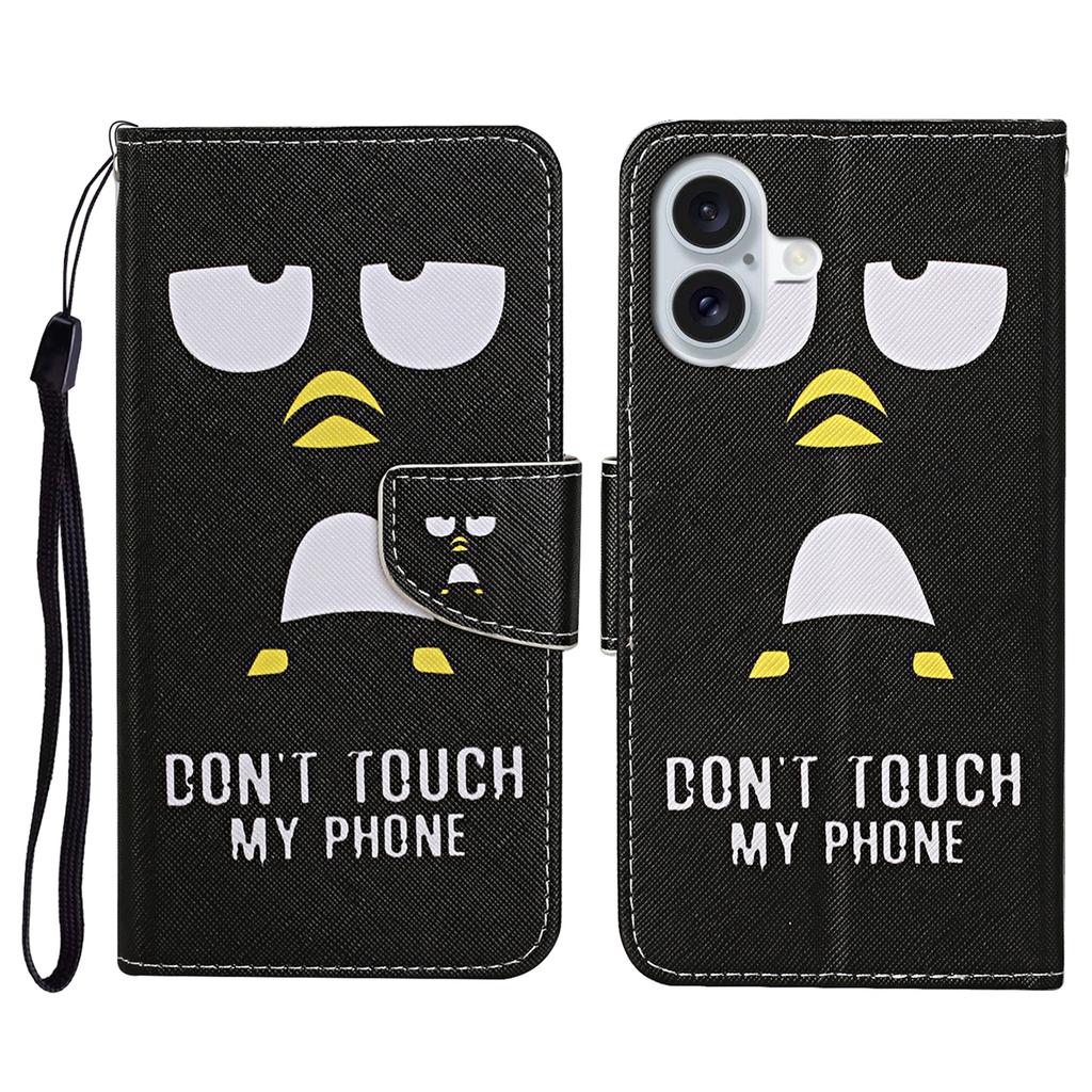 Для iPhone 16 чехол с рисунком, защитный кожаный чехол-книжка с принтом - Маленький леопард