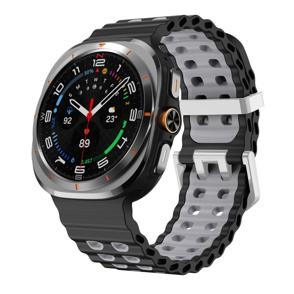 Морской ремешок для Samsung Galaxy Watch ultra Ремешок 47 мм Аксессуары Двухцветный Спортивный силиконовый Браслет Galaxy Watch 7 ultra Ремешки