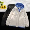 Winter New Fake Two-piece Hooded Cotton-padded Jacket Men's Short Loose Thickened Cotton-padded Jacket Winter Bread-padded Jacket