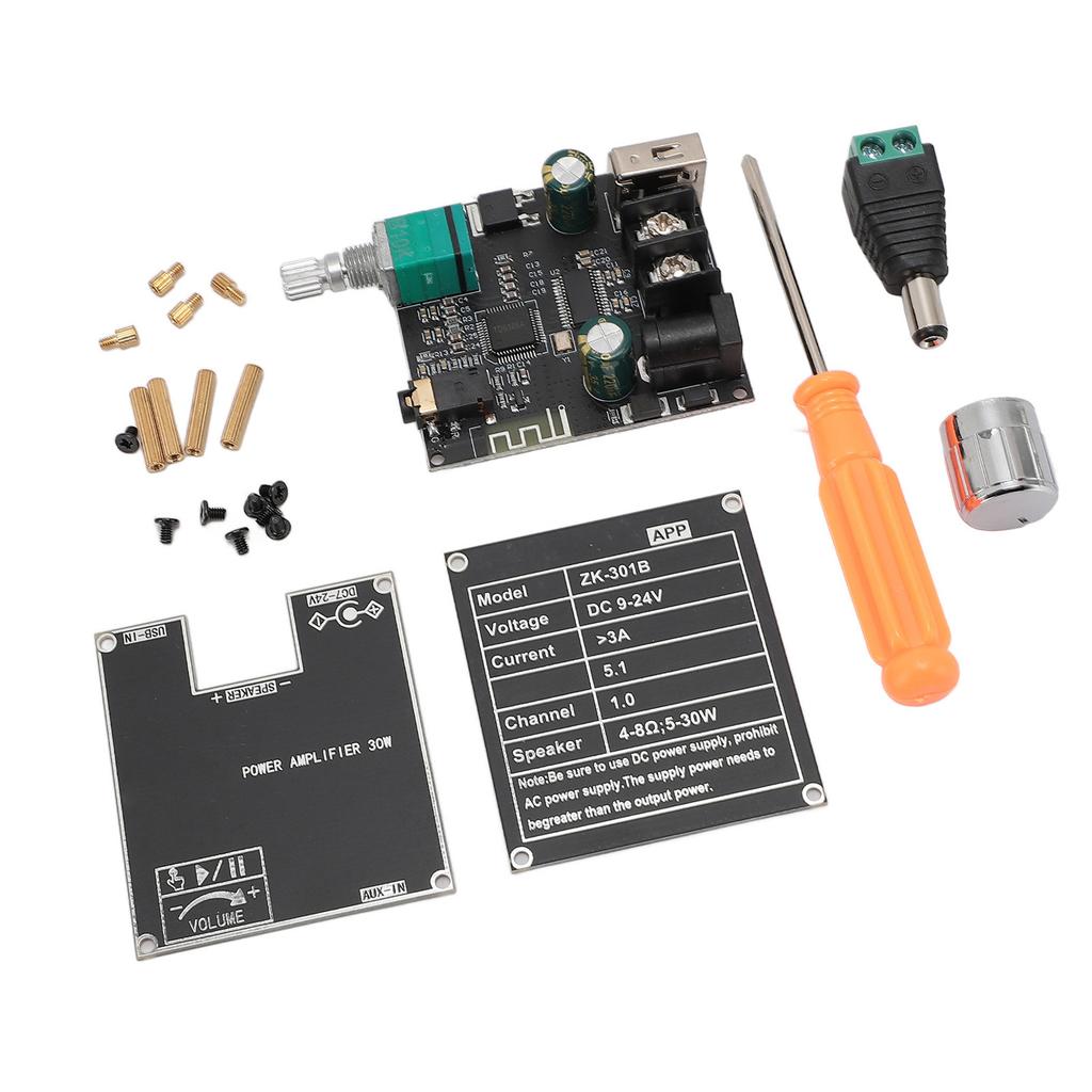 ZK 301B Mono Bluetooth 5.1 Amplifier Board 30W Power Amplifier Module TPA3110D2 Chip DC 9 24V 3A True Wireless Stereo