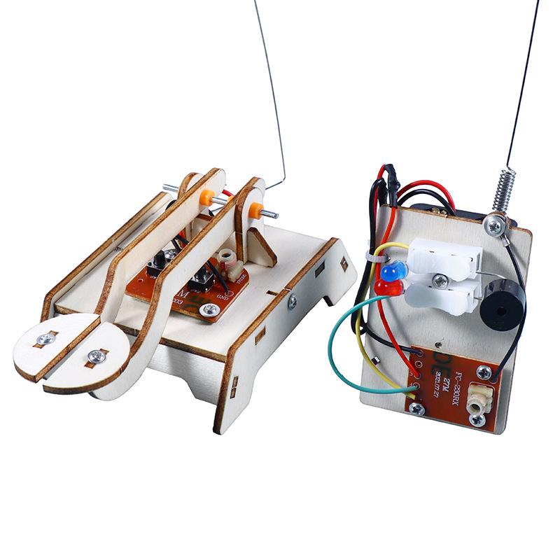 DIY Беспроводной передатчик Образовательная игрушка для возраста 7-14 лет, Деревянный соединяющийся экспериментальный набор