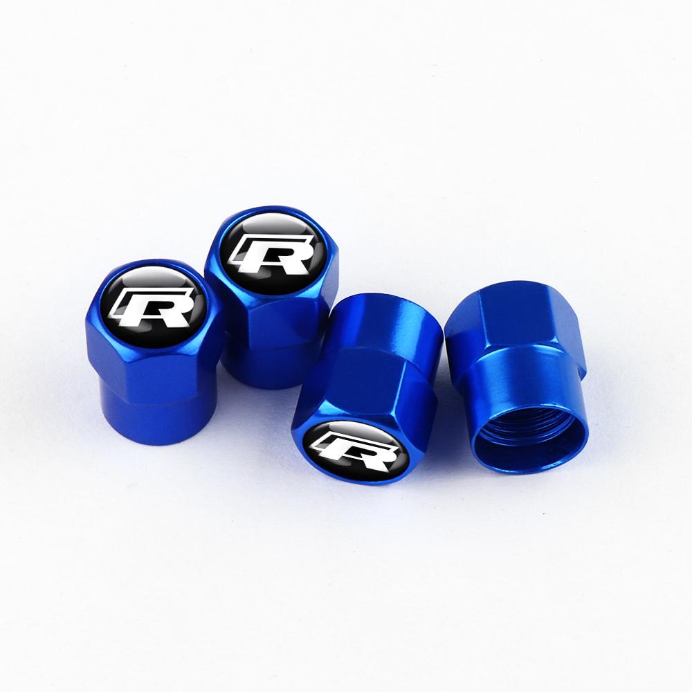 CJOZW1 Auto Wheel Tire Hub Valve Stem Cap GTI Emblem Car Styling Accessories for Volkswagen VW Passat Touran Golf Polo Beetle RLINE R