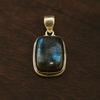 Labradorite Pendant: 925 Sterling Silver Handcrafted Cushion Cut Blue Flash Gemstone Necklace