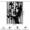 Artistic Female Portrait Shower Curtain Black Ink Splatter Butterflies Bold Design Bathroom Decor 3D Print Waterproof Bath