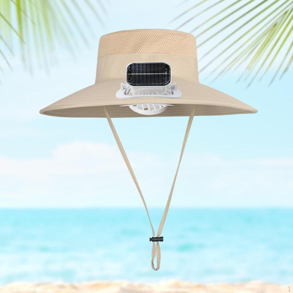 Children Outdoor Fan Hat Solar Powered Rechargeable Multipurpose Wide Brim for Farming Fishing