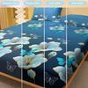 1 Simple Modern Plant Flower Butterfly Printed Matte Fitted Sheet, Bedroom Printed Bed Cover, Bedding (Excluding Pillowcases)