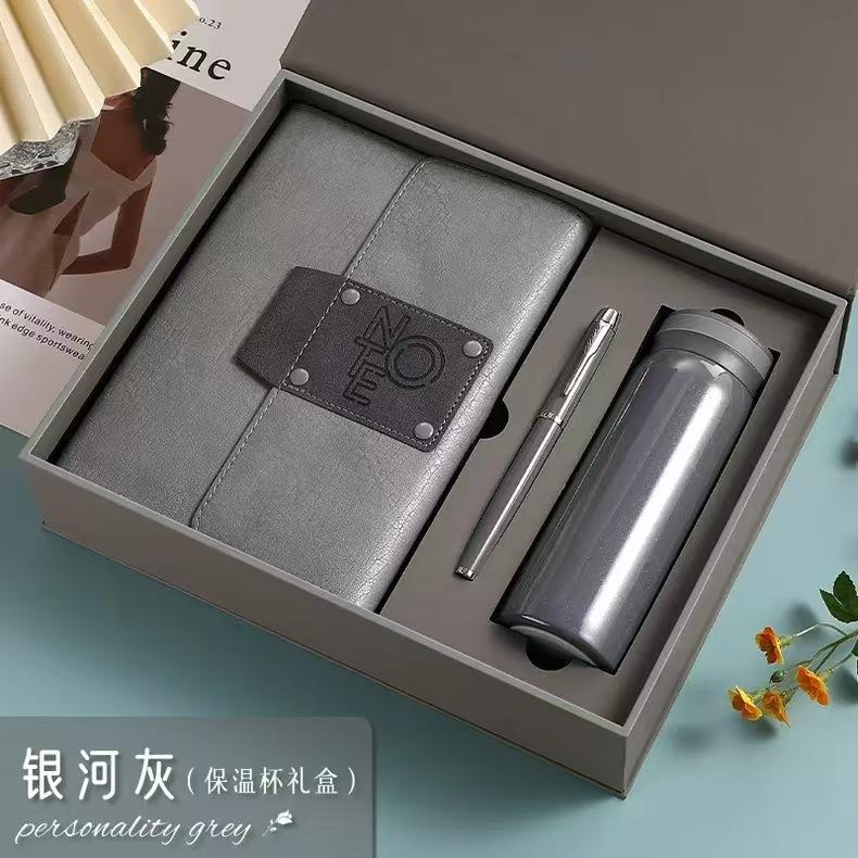 Enterprise Activity A6 Notebook Gift Box Set Creative Pen Buckle Notepad Full Custom Logo Business Office Faux Leather Cover
