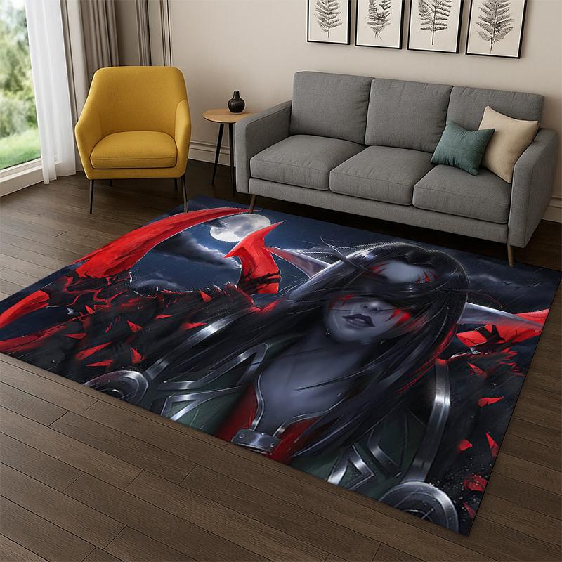 Demon Hunter Arthas World of Warcraft WOW Game Carpet Rug for Bedroom Living Room Sofa Doormat Home Decor,Area Rug Non-slip